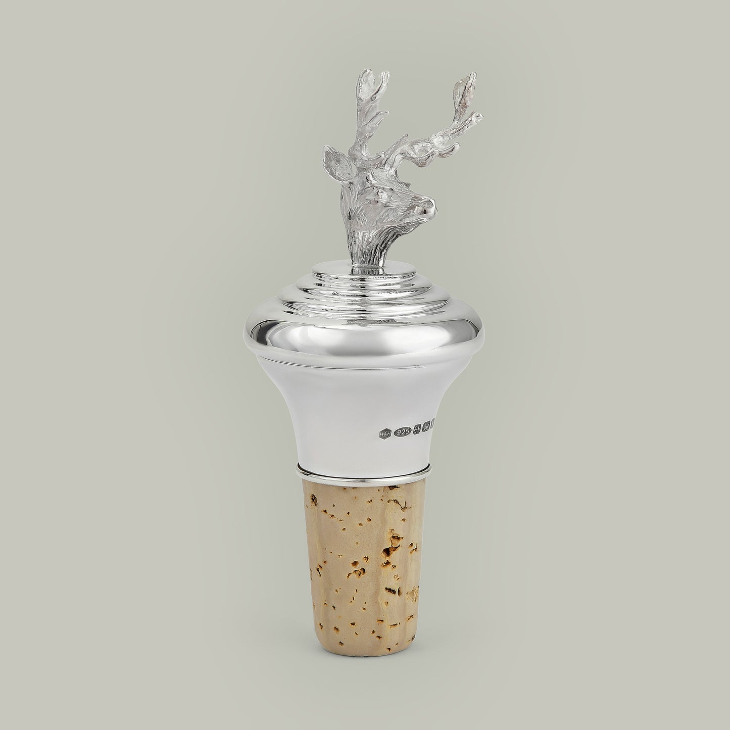 Silver Stag Bottle Stopper