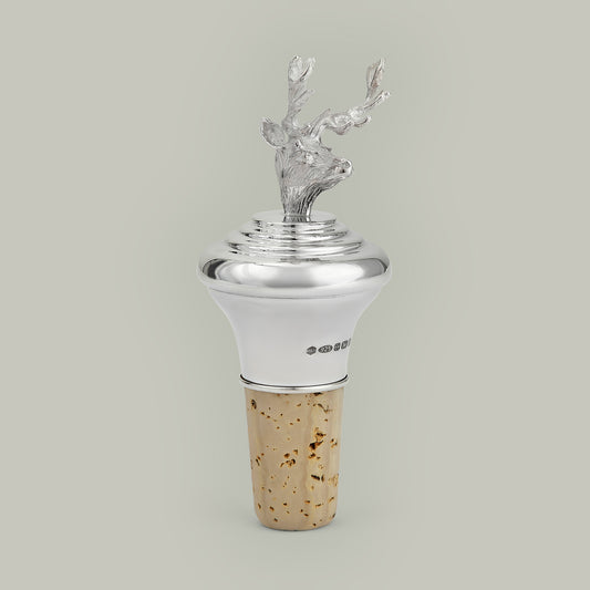 Silver Stag Bottle Stopper