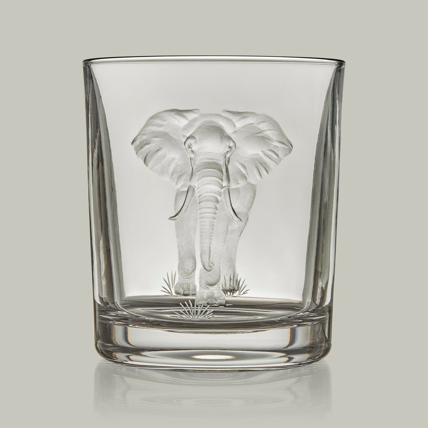 African Big Five Hand Engraved Crystal Tumbler [ELEPHANT]