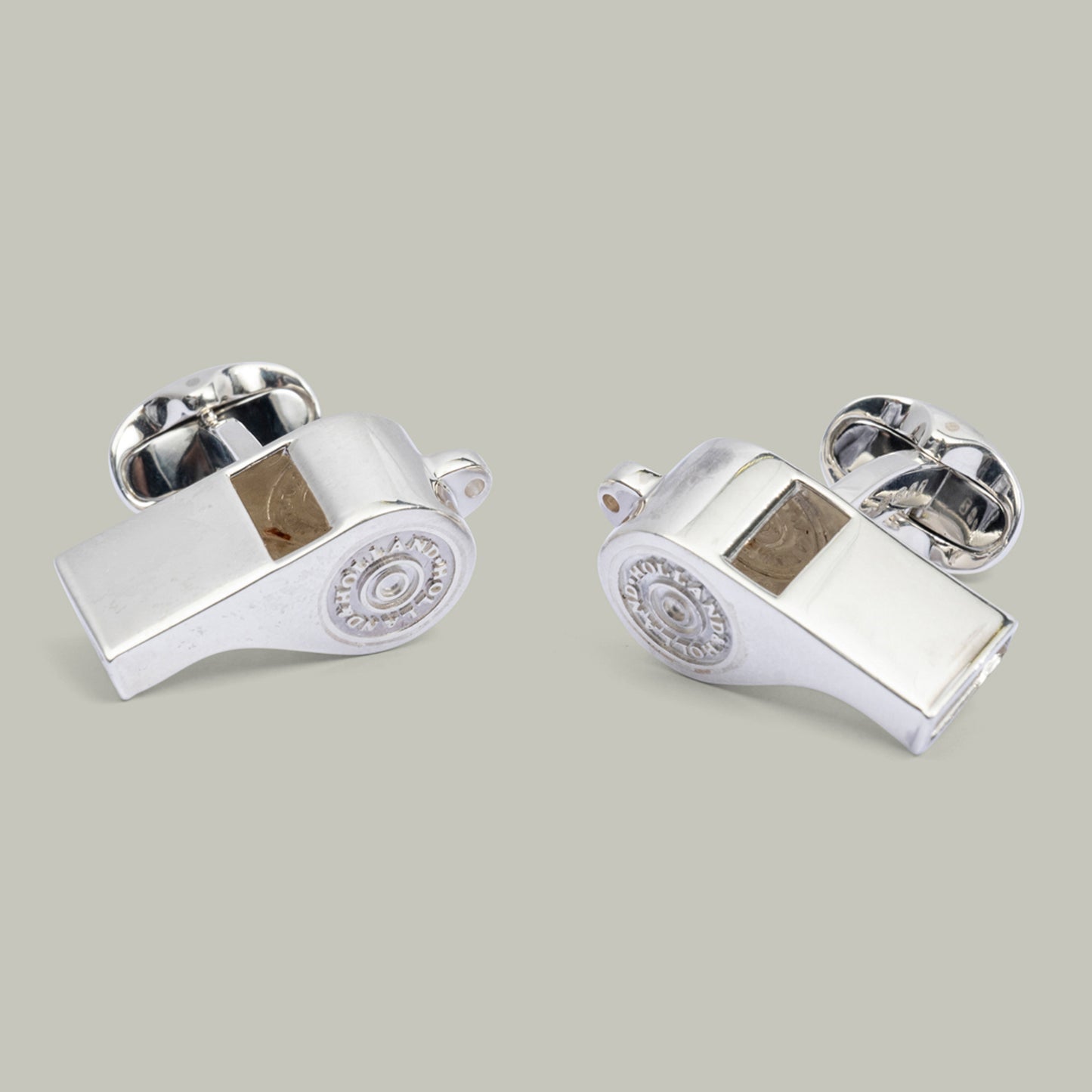 Sterling Silver Dog Whistle Cufflinks