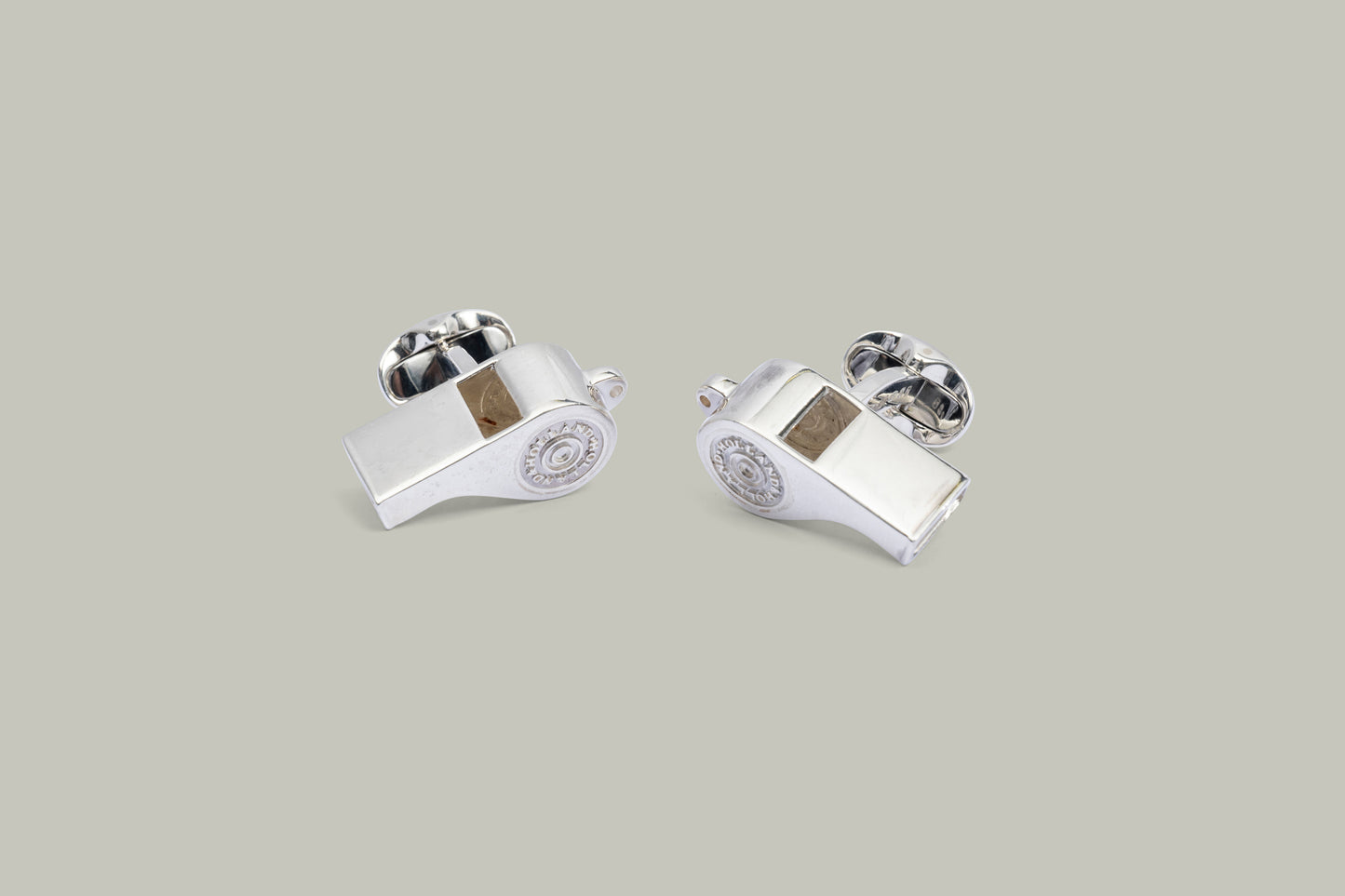 Sterling Silver Dog Whistle Cufflinks