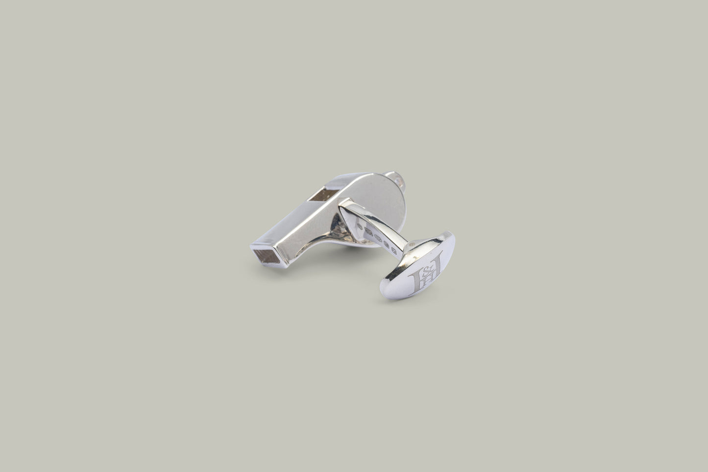 Sterling Silver Dog Whistle Cufflinks