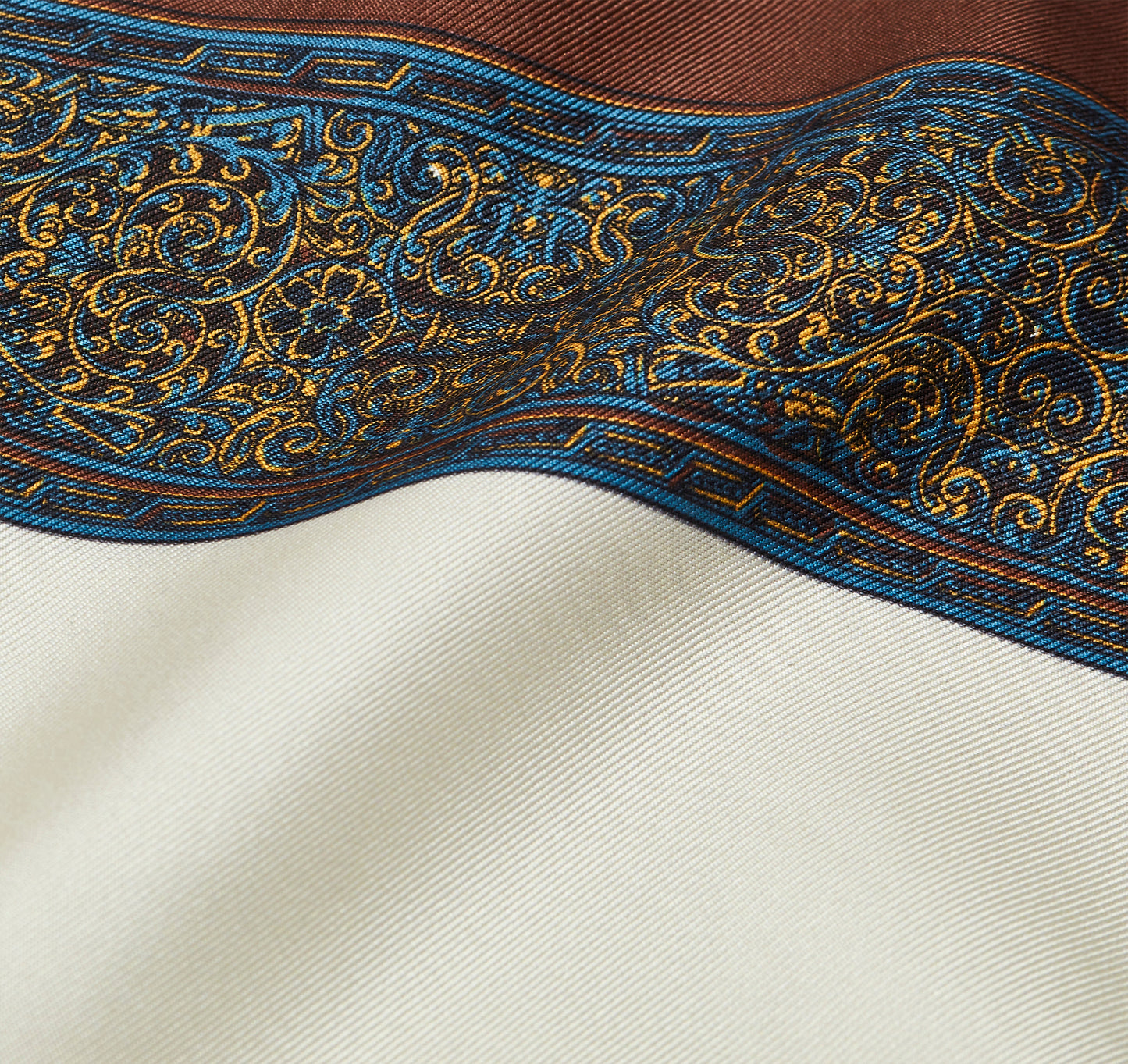 Harrow heritage silk pocket square trade label [SEPIA]