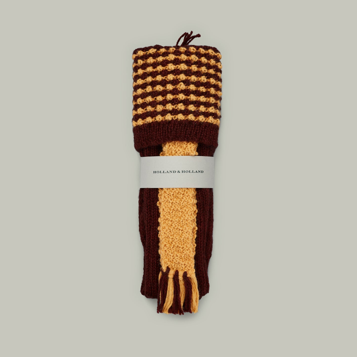 Harrow Alpaca hand knit sock/garter set [HAWTHORN]