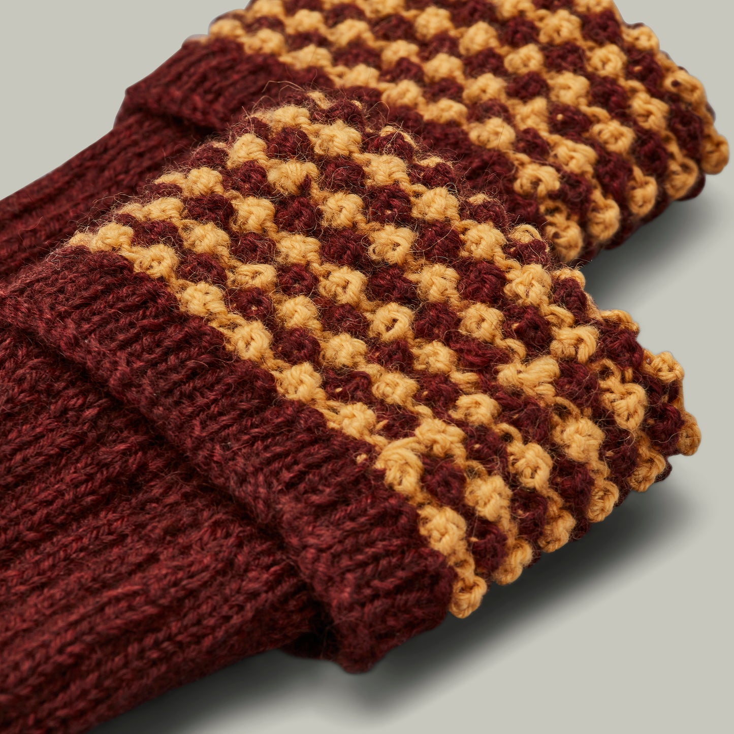 Harrow Alpaca hand knit sock/garter set [HAWTHORN]