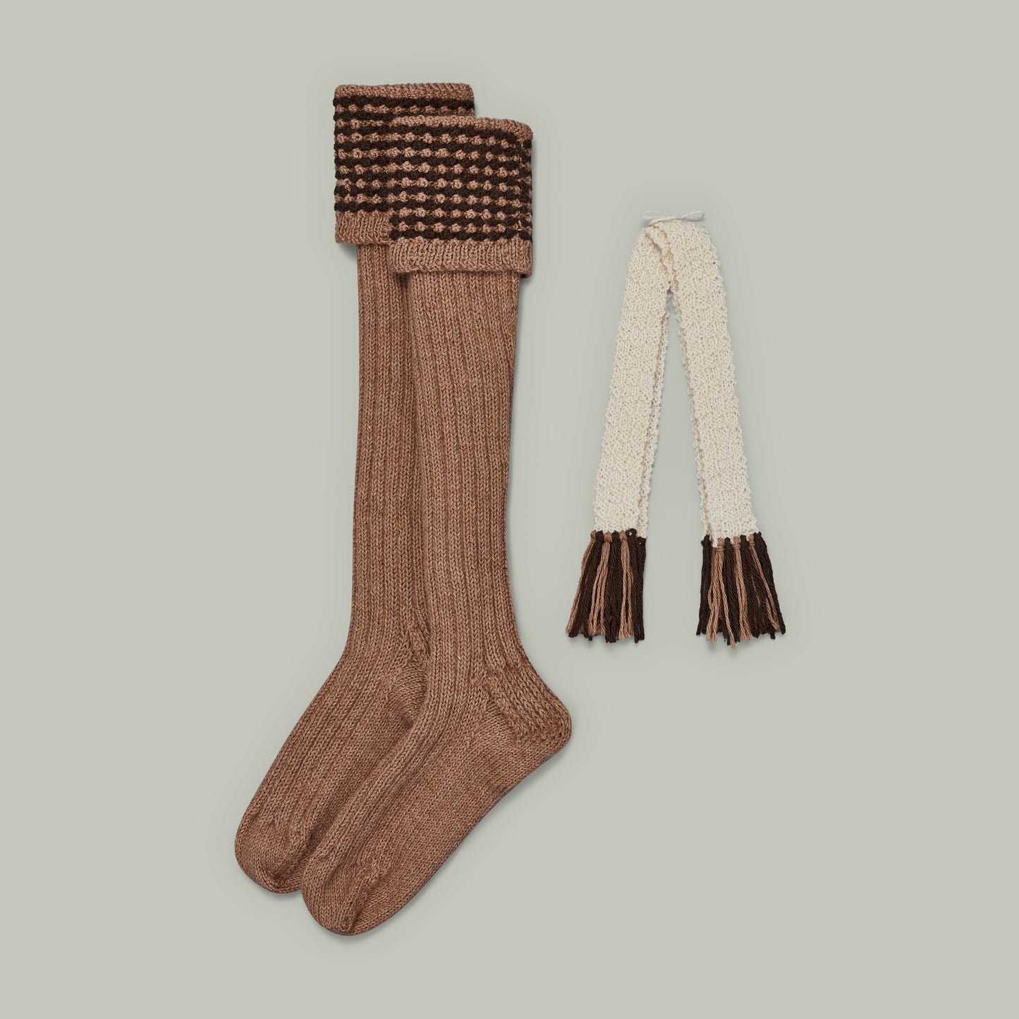 Harrow Alpaca hand knit sock/garter set [HAZEL]