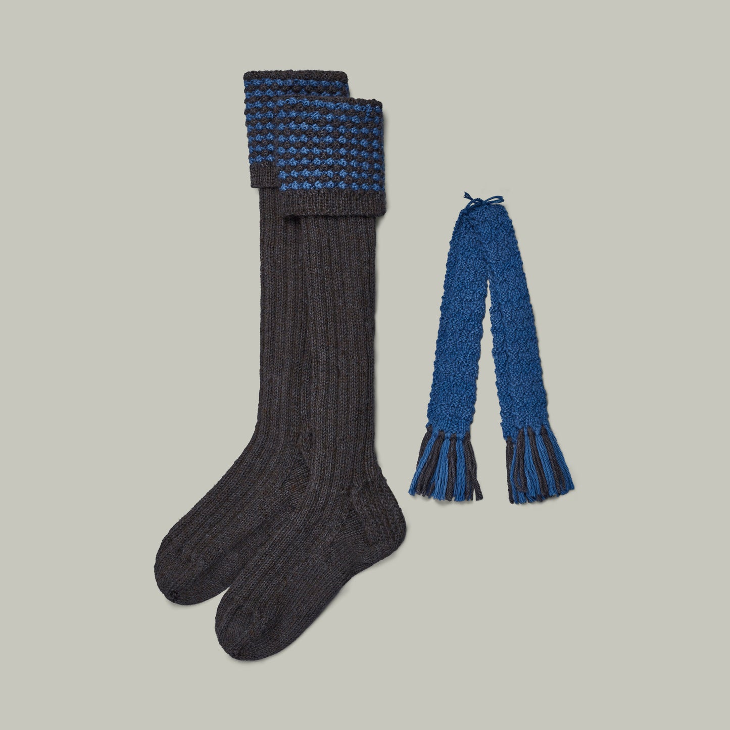 Harrow Alpaca hand knit sock/garter set [HOLLY]