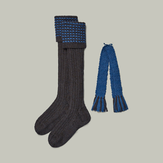 Harrow Alpaca hand knit sock/garter set [HOLLY]