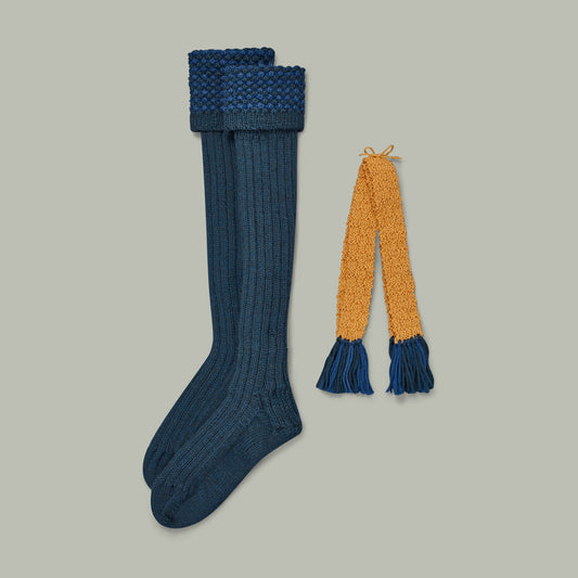 Harrow Alpaca hand knit sock/garter set [HONEYSUCKLE]