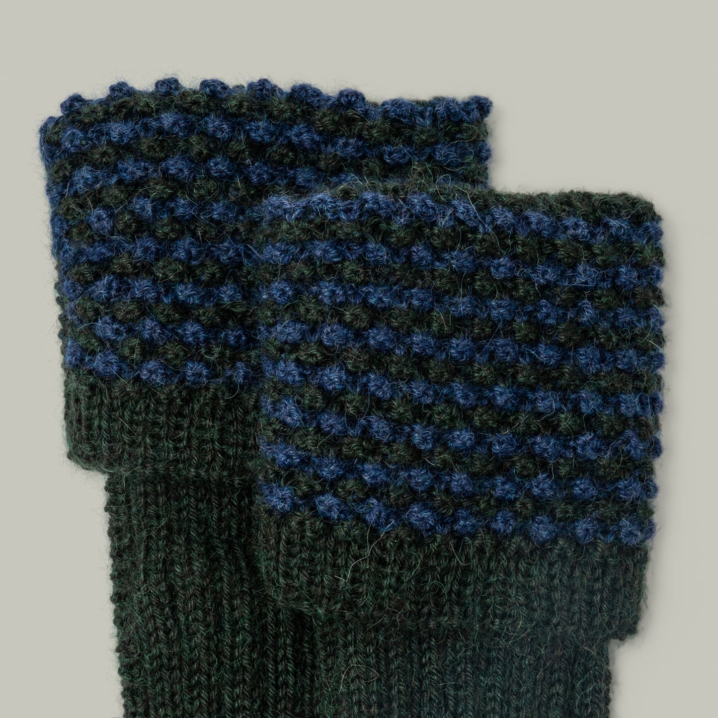 Harrow baby Alpaca hand Knit sock/garter set [HOUSE TWEED]