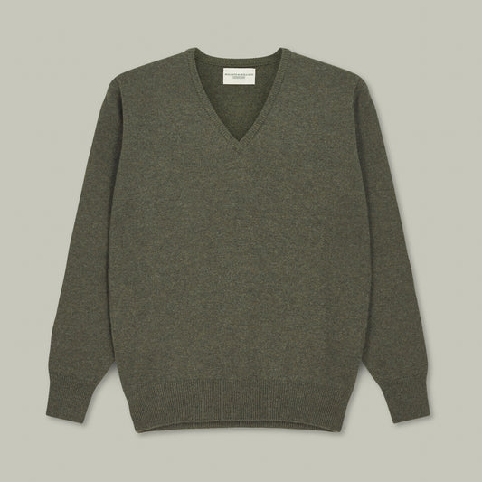 Northwood Wool V-Neck Sweater [FOREST GREEN]