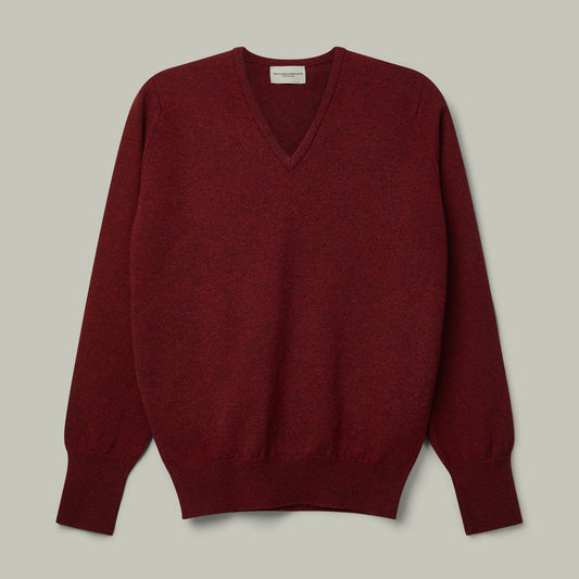 Northwood Wool V-Neck Sweater [RED VELVET]