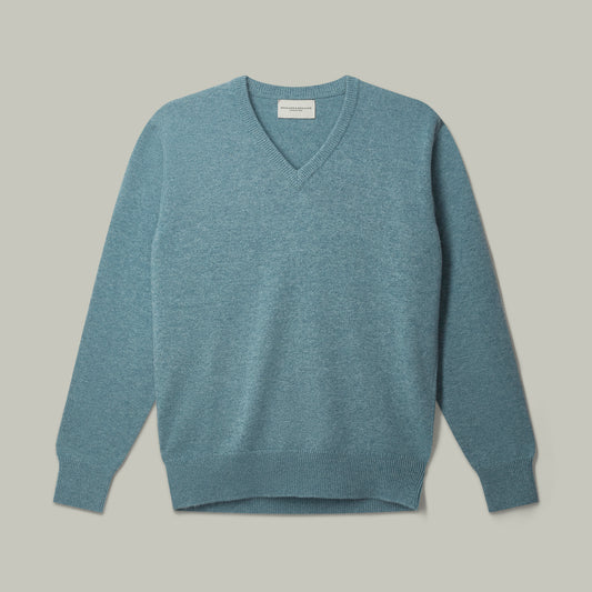 Harrow Cashmere V-Neck Sweater [BLUE LOVAT]