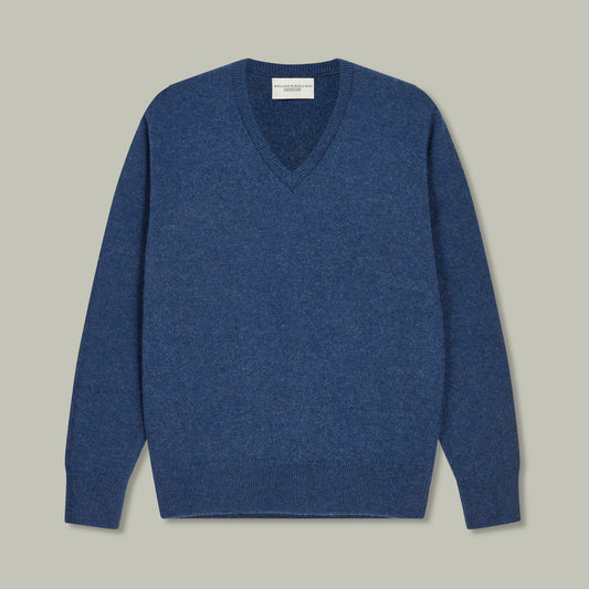 Harrow Cashmere V-Neck Sweater [COBALT]