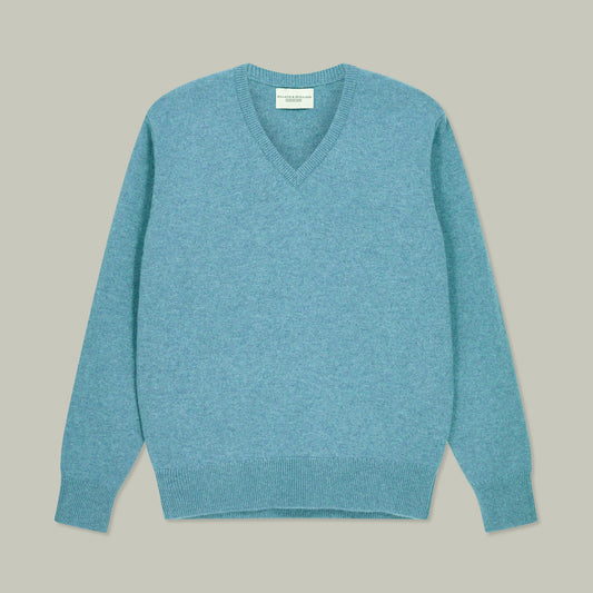 Harrow Cashmere V-Neck Sweater [SKY]