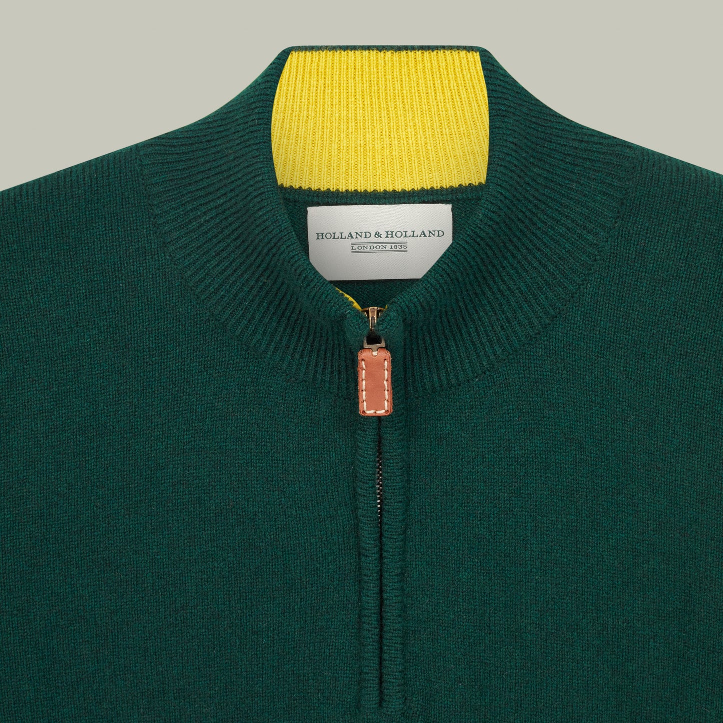 Harrow Quarter Zip Wool Sweater [H&H GREEN]