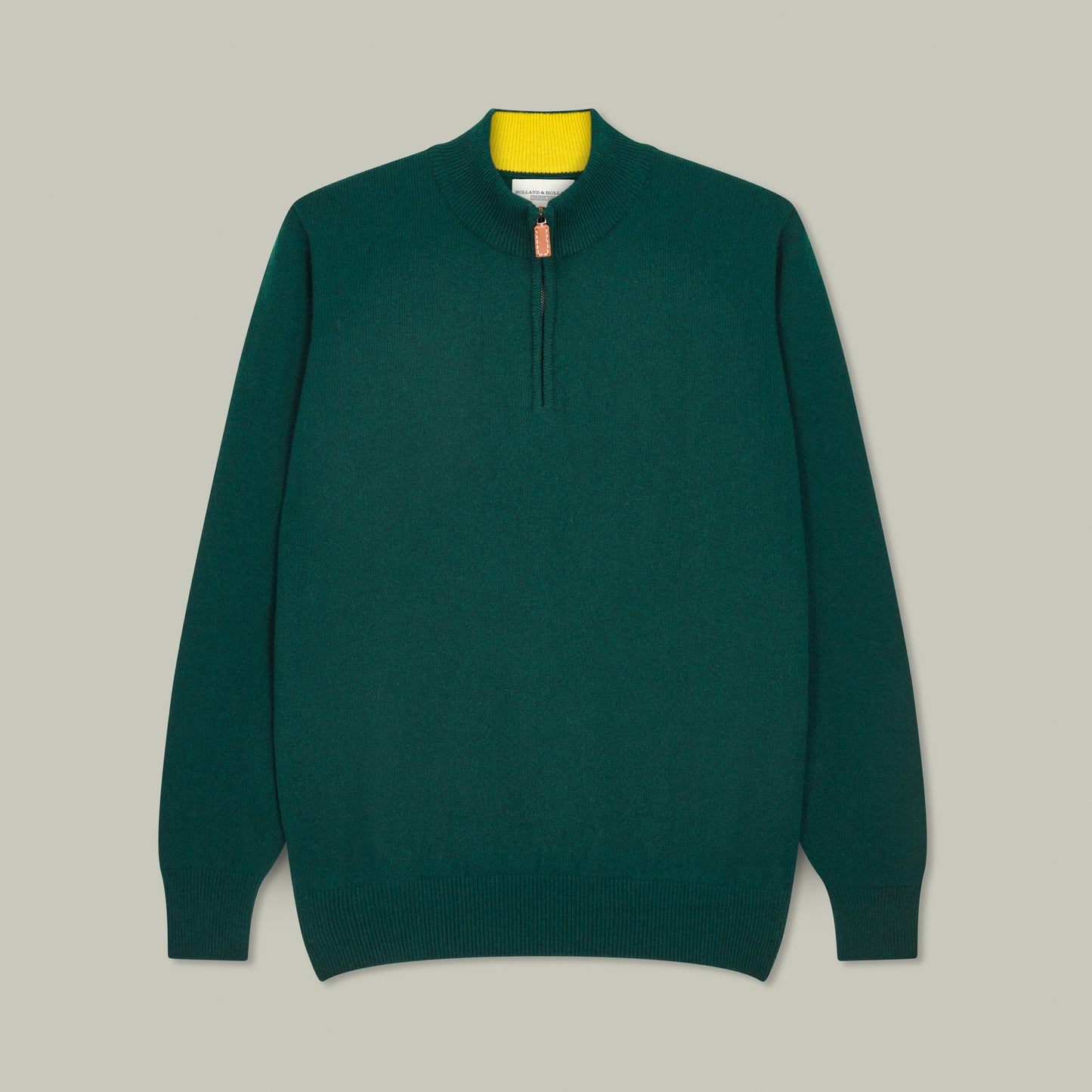 Harrow Quarter Zip Wool Sweater [H&H GREEN]