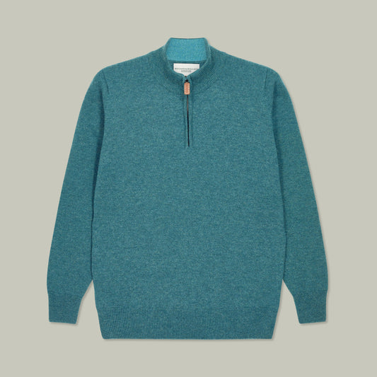 Harrow Quarter Zip Wool Sweater [OXFORD BLUE]