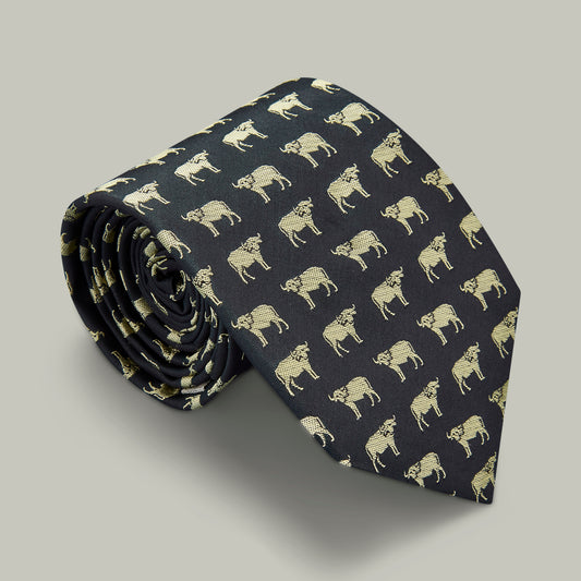 Harrow Silk Woven Tie - Buffalo [INDIGO]