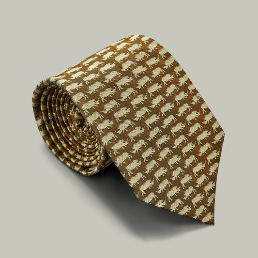 Harrow Silk Woven Tie - Rhino [GOLD]
