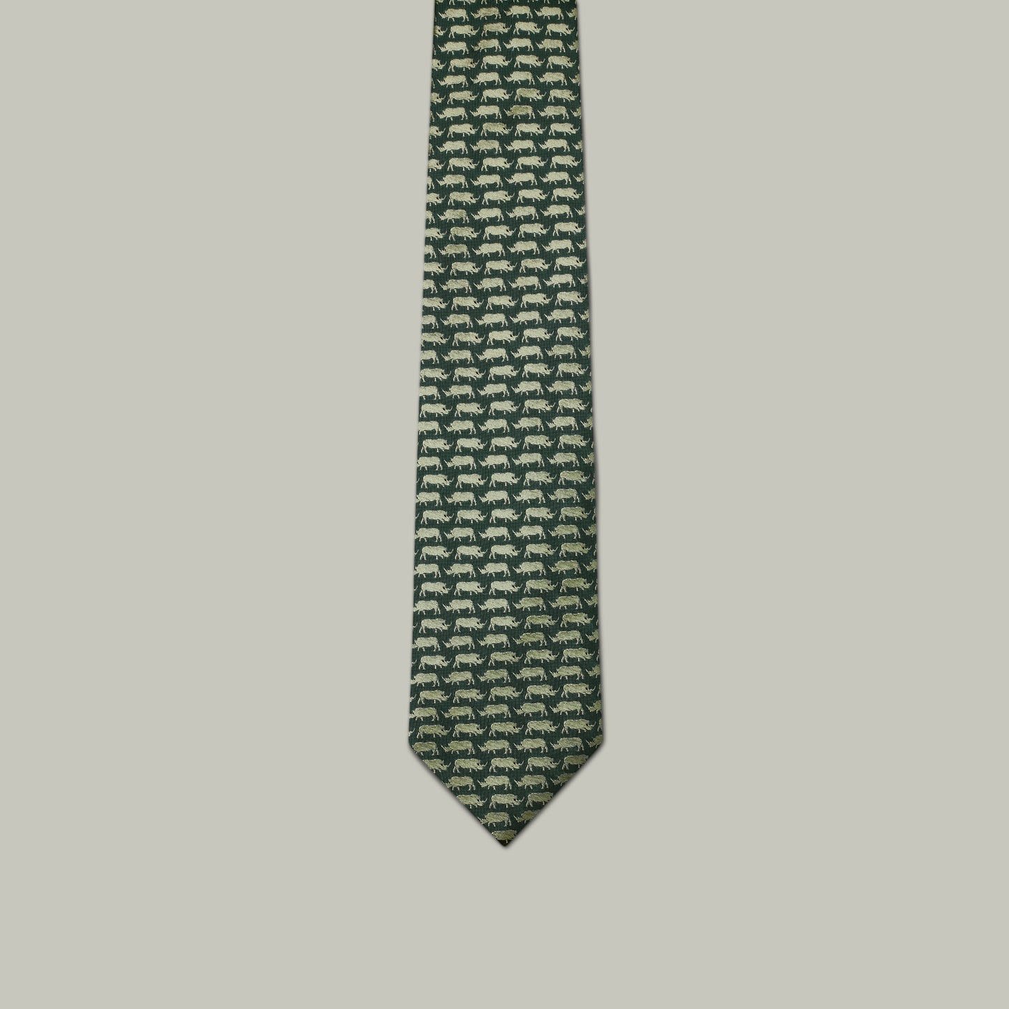Harrow Silk Woven Tie - Rhino [H&H GREEN]