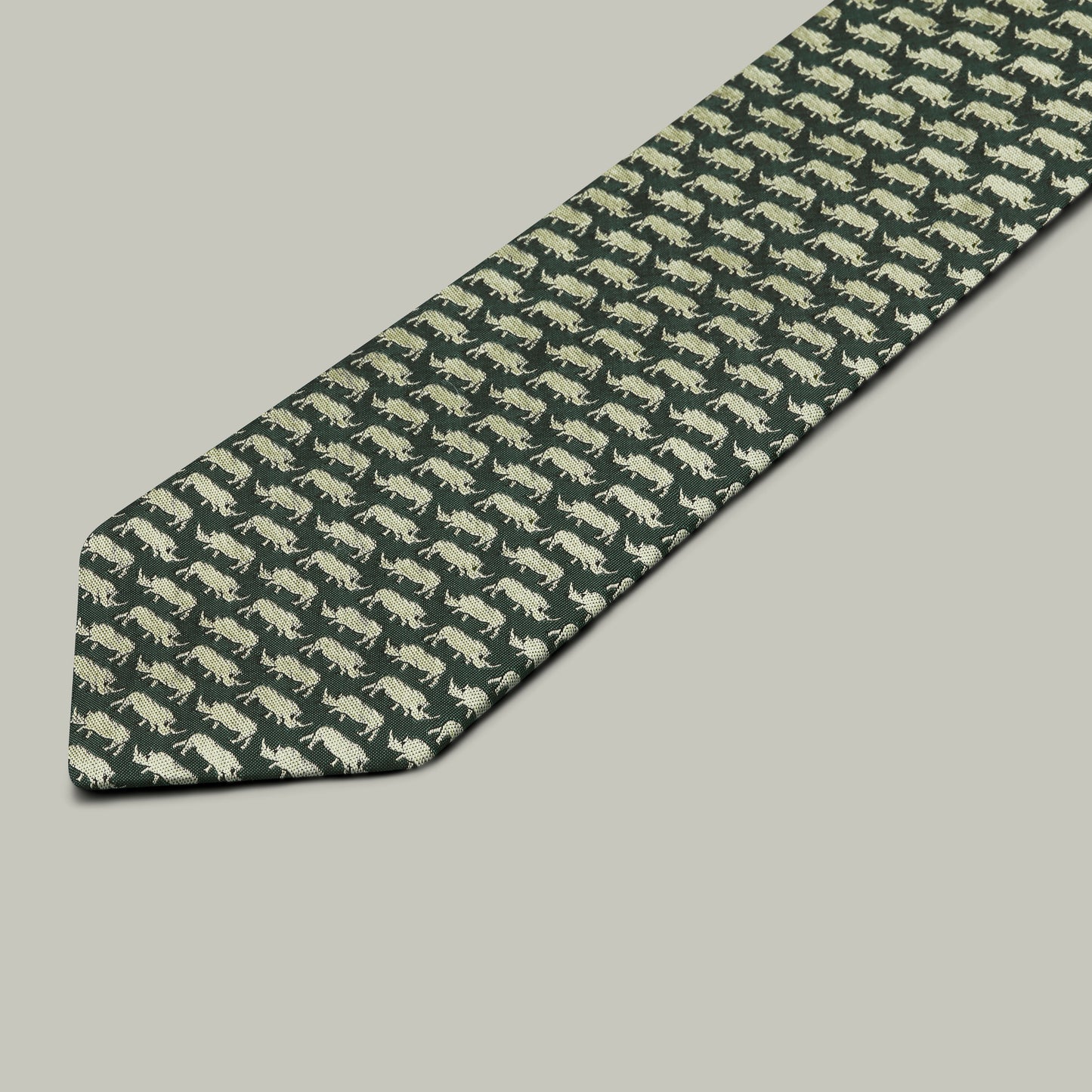 Harrow Silk Woven Tie - Rhino [H&H GREEN]