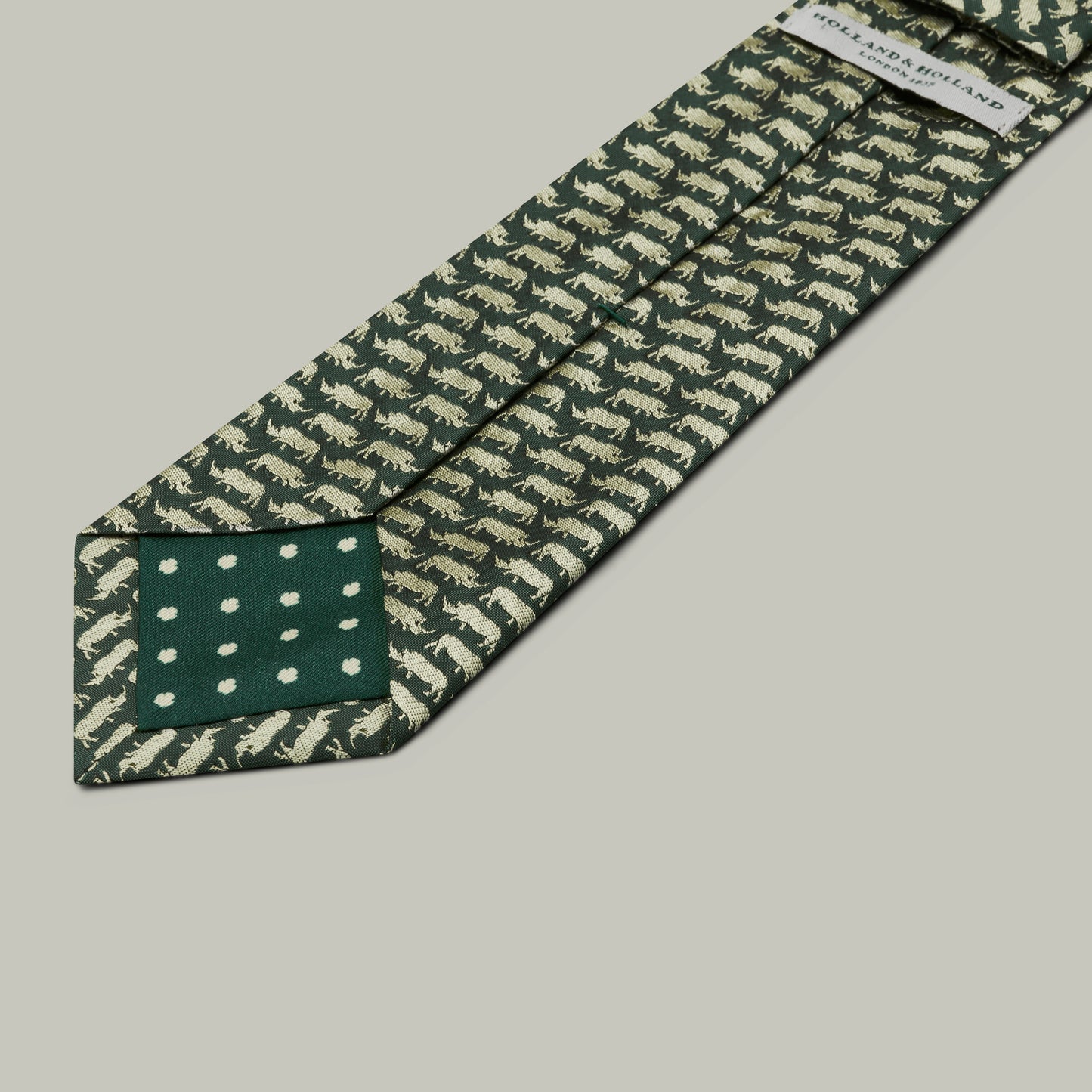 Harrow Silk Woven Tie - Rhino [H&H GREEN]