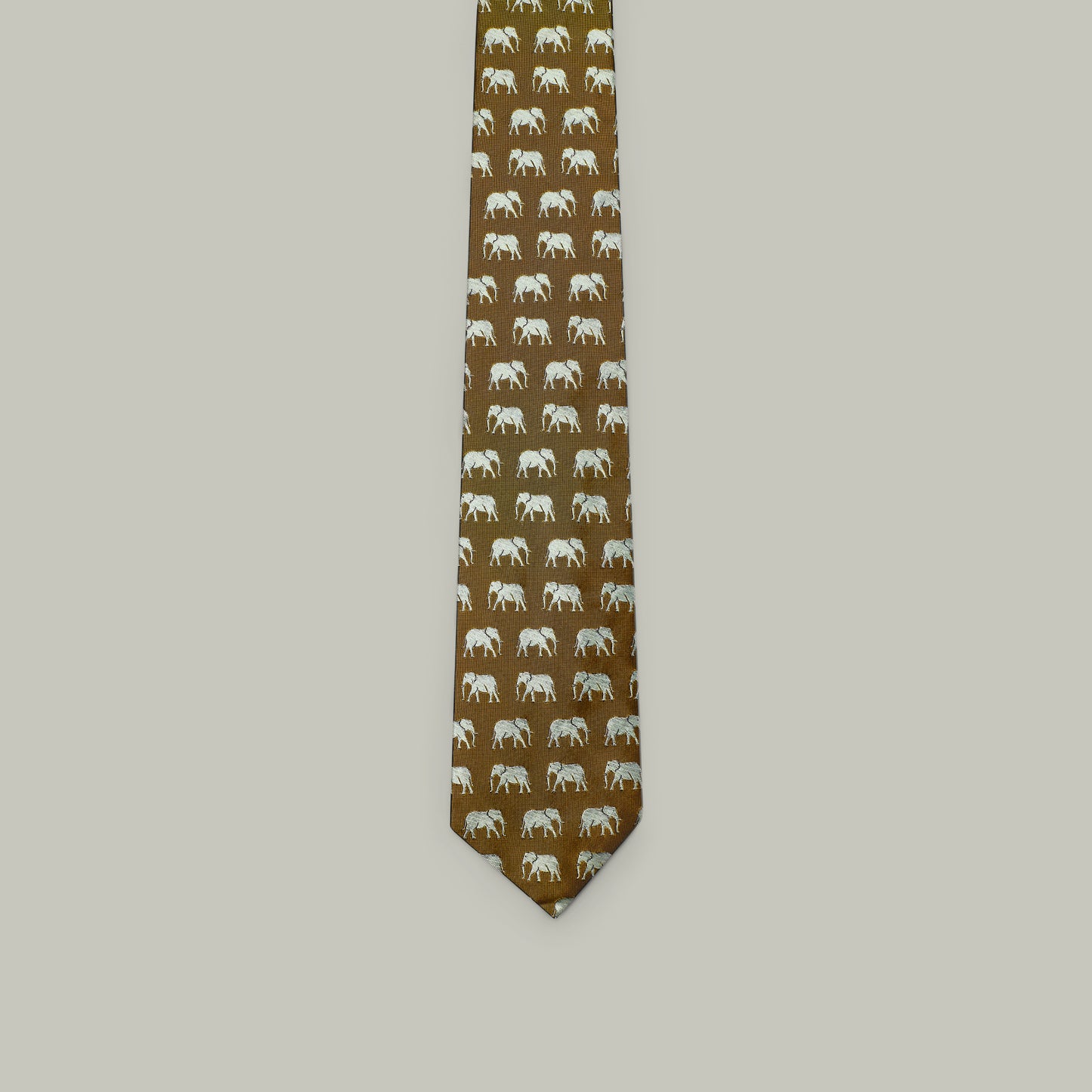 Harrow Silk Woven Tie - Elephant [GOLD]