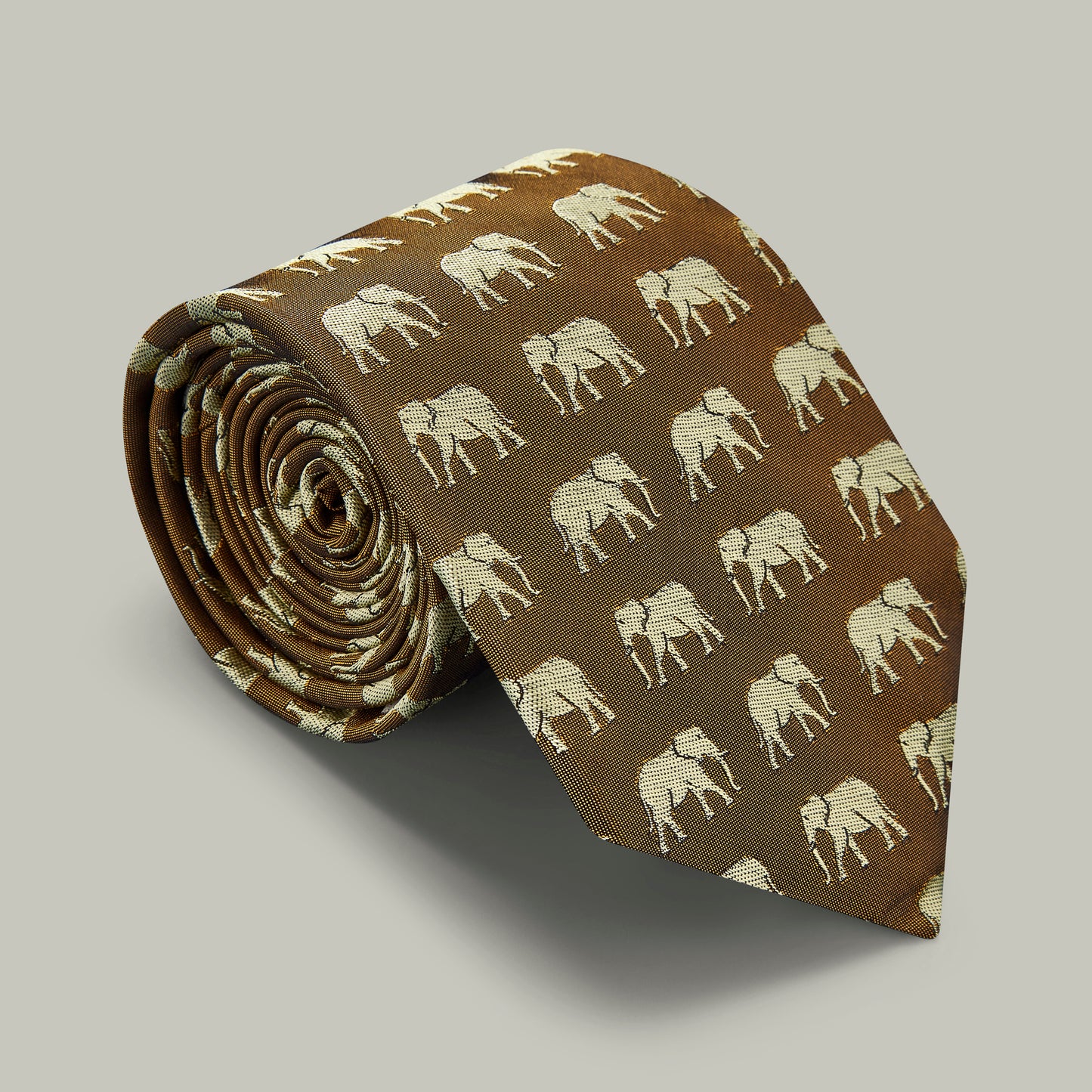 Harrow Silk Woven Tie - Elephant [GOLD]