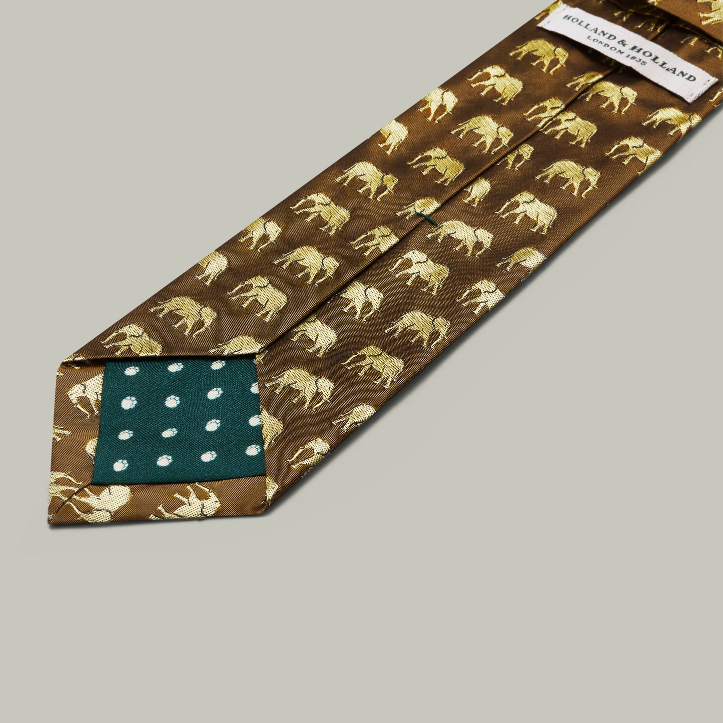 Harrow Silk Woven Tie - Elephant [GOLD]
