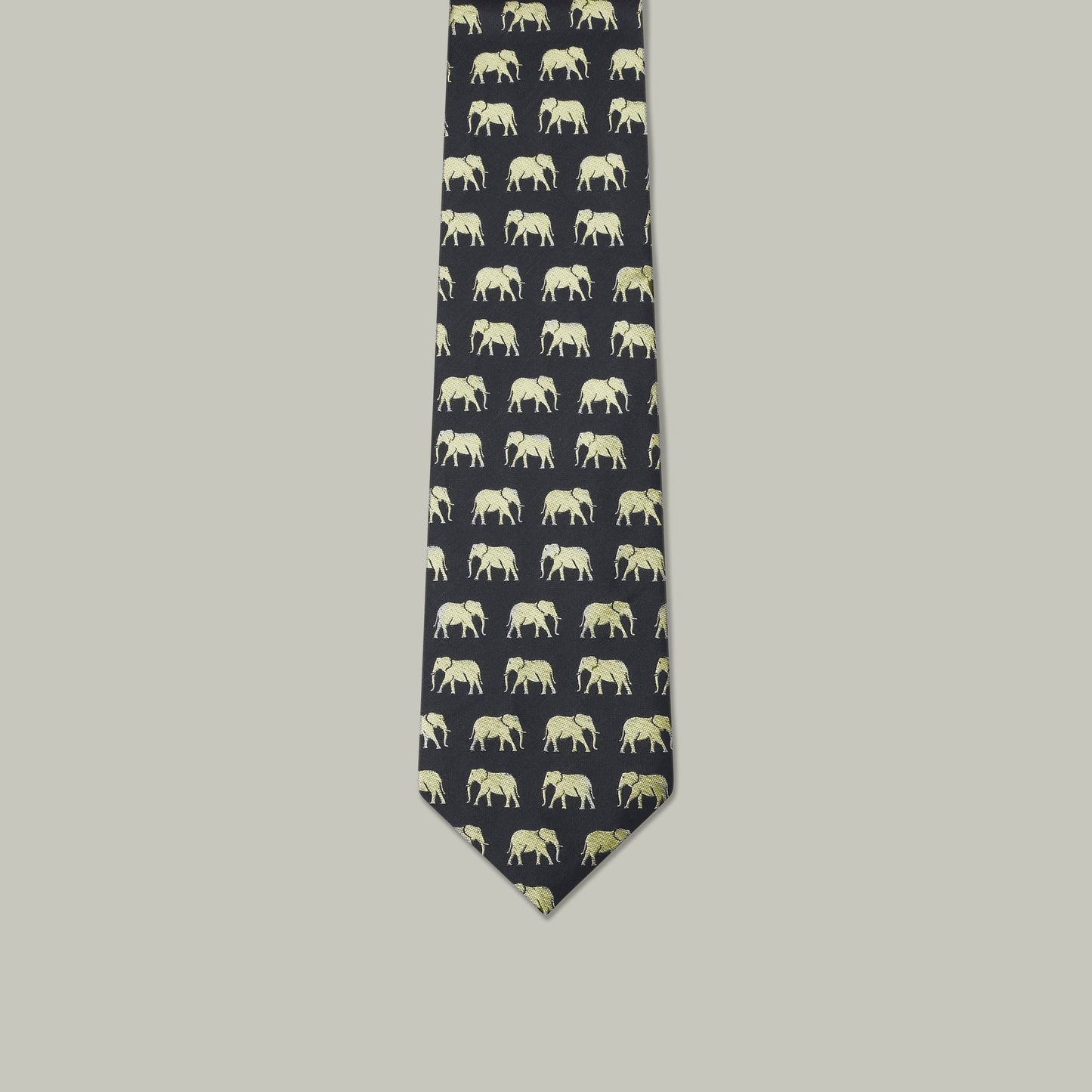 Harrow Silk Woven Tie - Elephant [INDIGO]