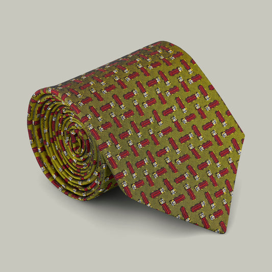 Harrow random cartridge woven silk tie [GOLD]