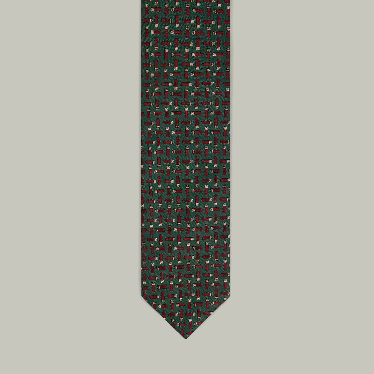 Harrow random cartridge woven silk tie [H&H GREEN]
