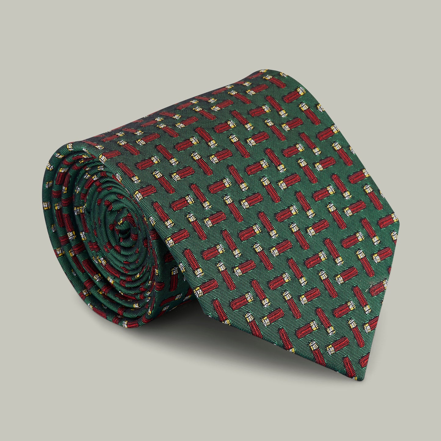 Harrow random cartridge woven silk tie [H&H GREEN]