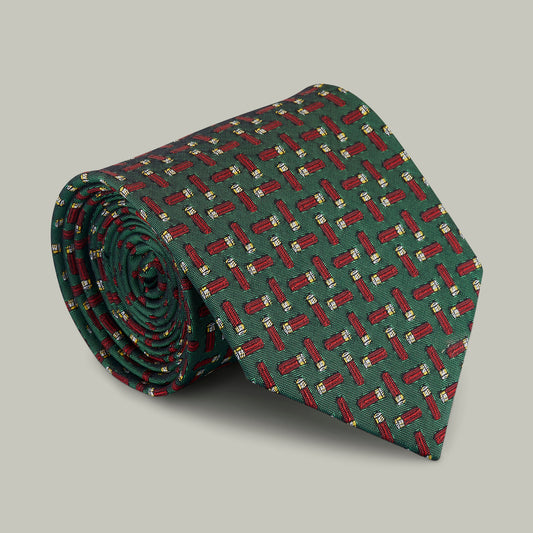 Harrow random cartridge woven silk tie [H&H GREEN]