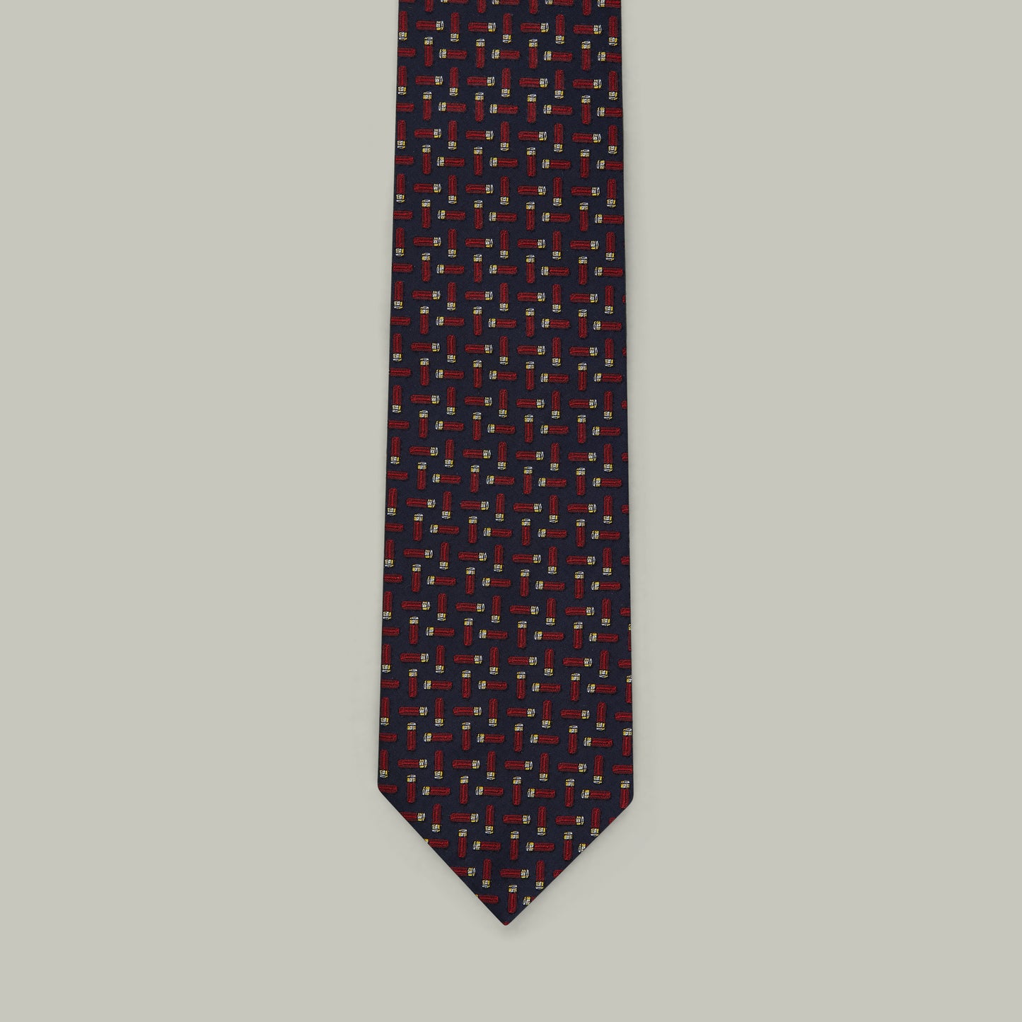 Harrow random cartridge woven silk tie [INDIGO]
