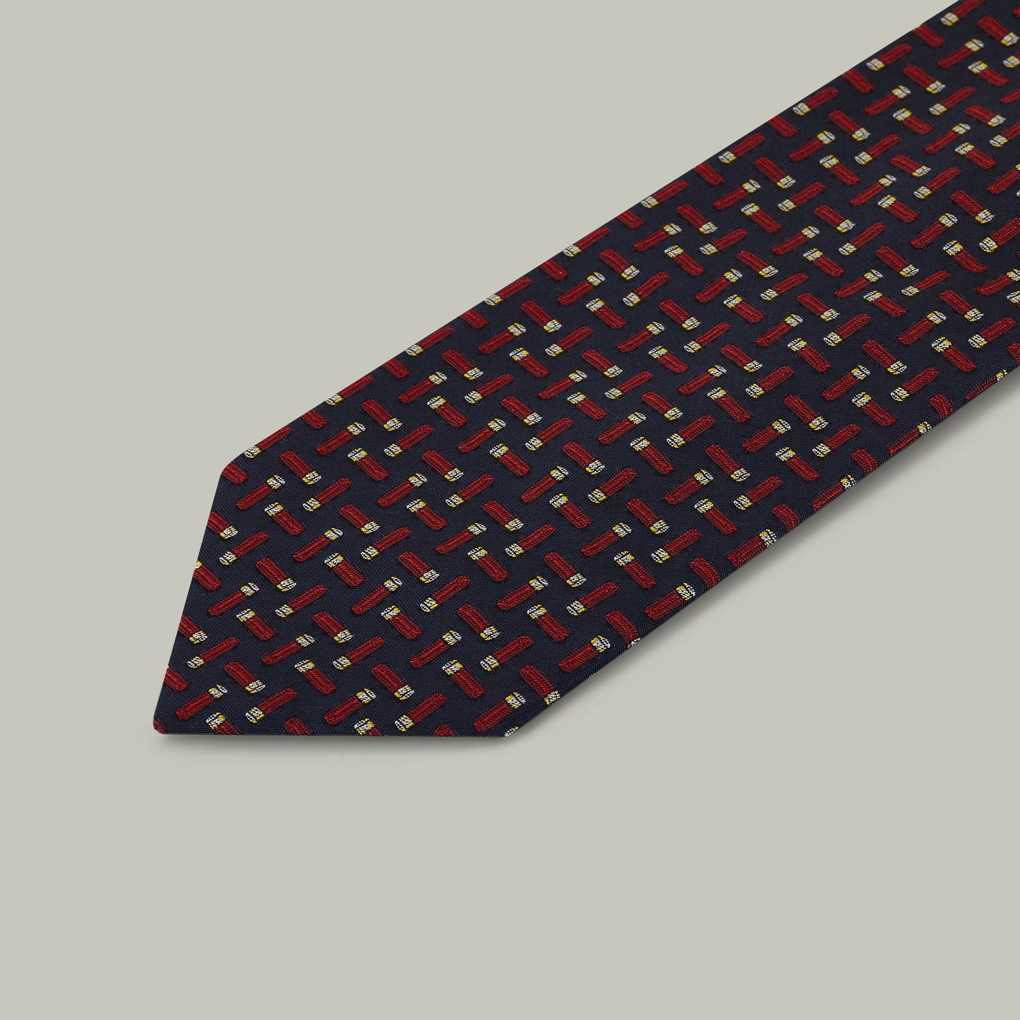 Harrow random cartridge woven silk tie [INDIGO]