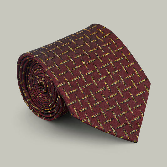 Harrow random bullet woven silk tie [BERRY]
