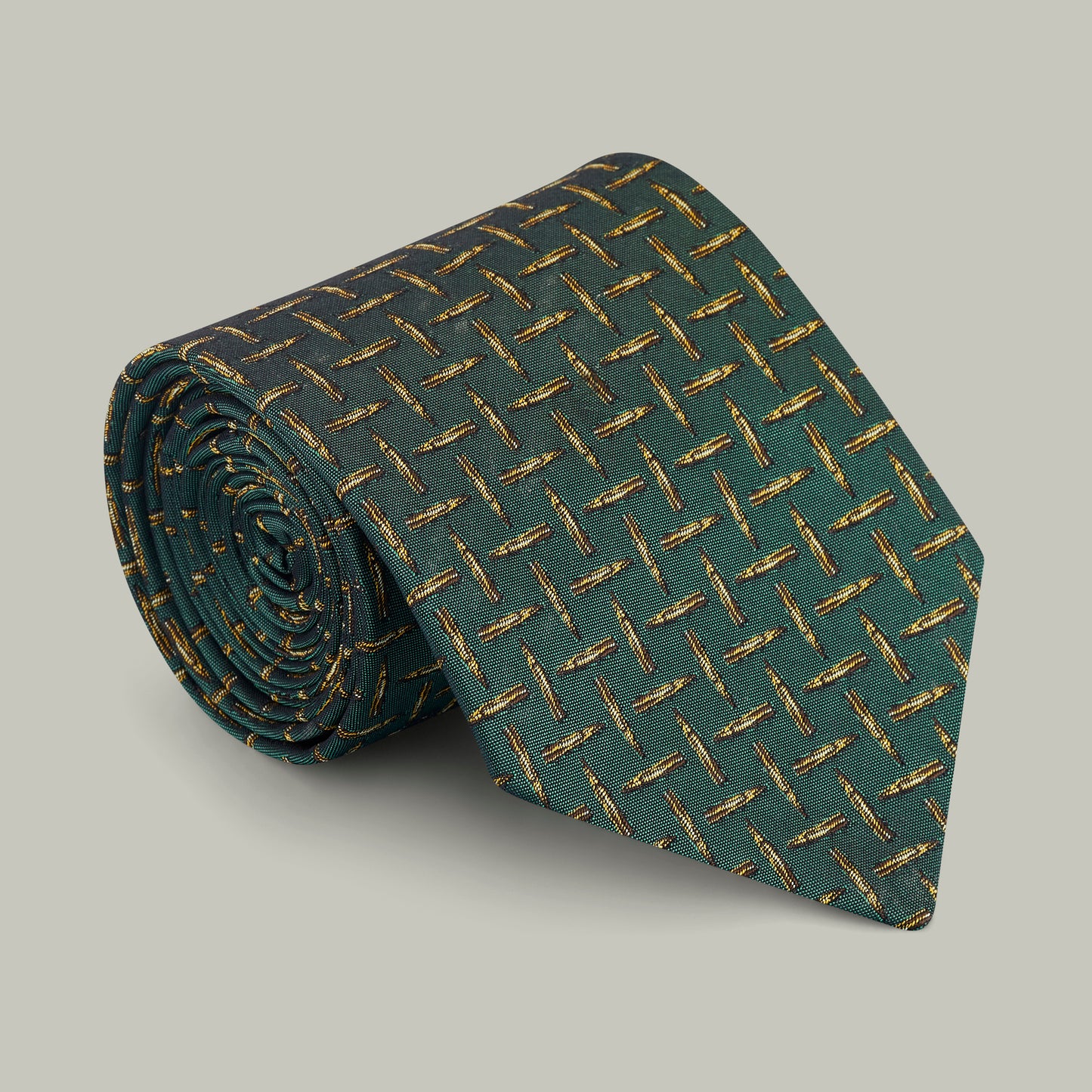 Harrow random bullet woven silk tie [H&H GREEN]