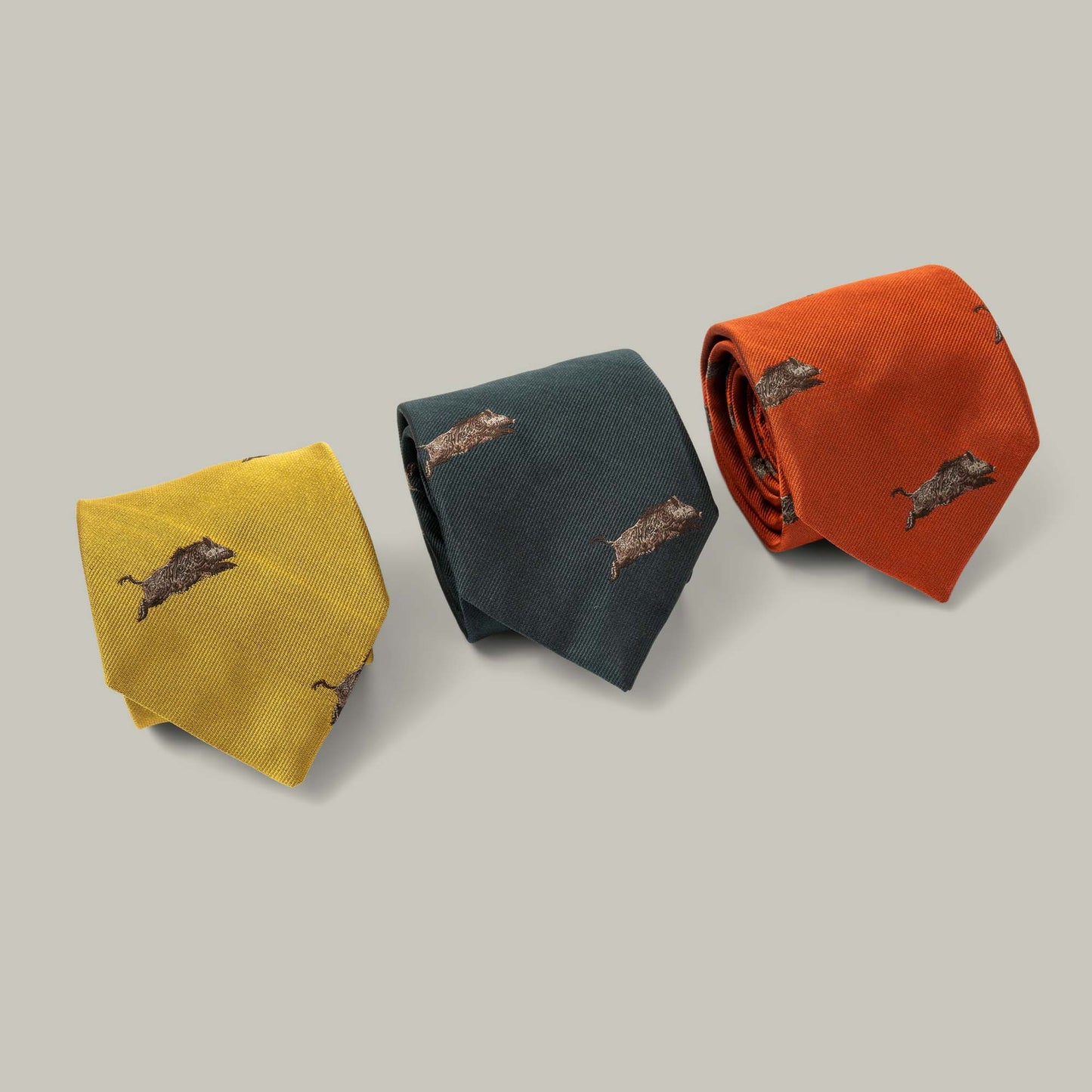 Harrow Silk Woven Tie - Running Boar [RUST]