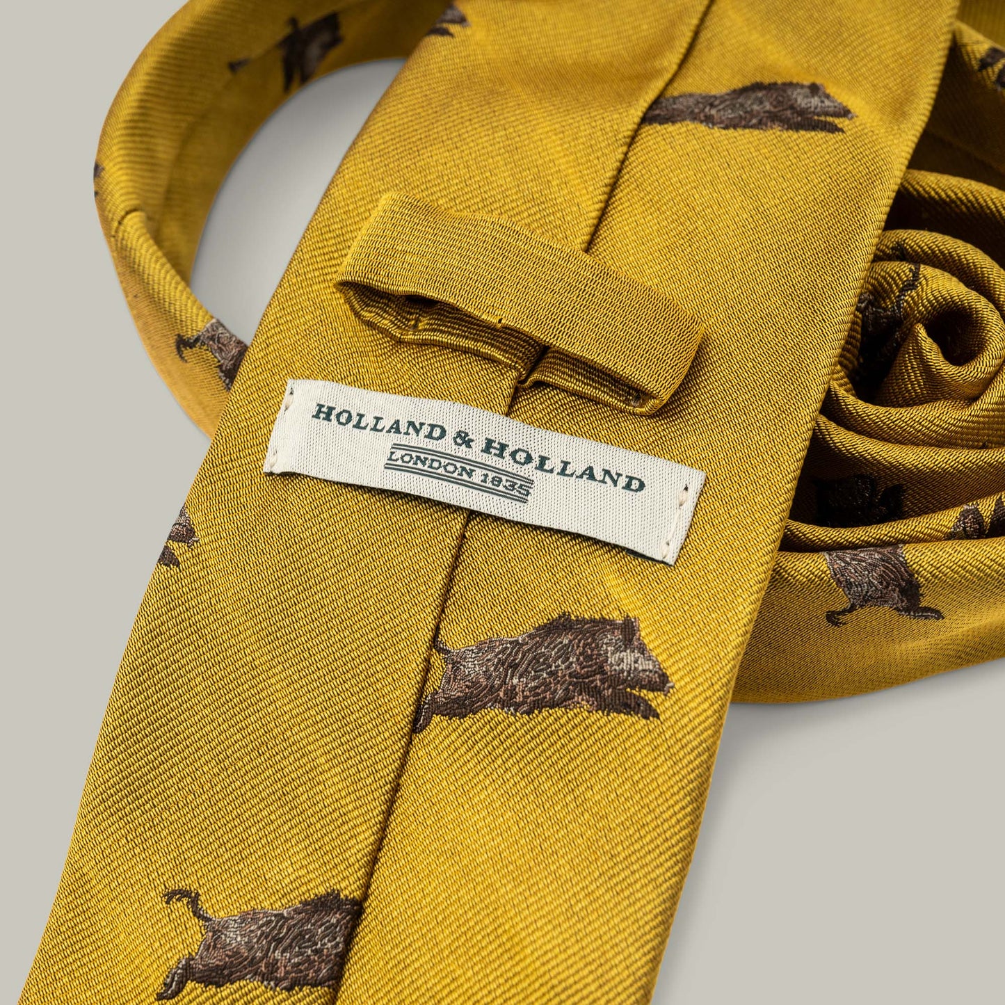 Harrow Silk Woven Tie - Running Boar [GOLD]
