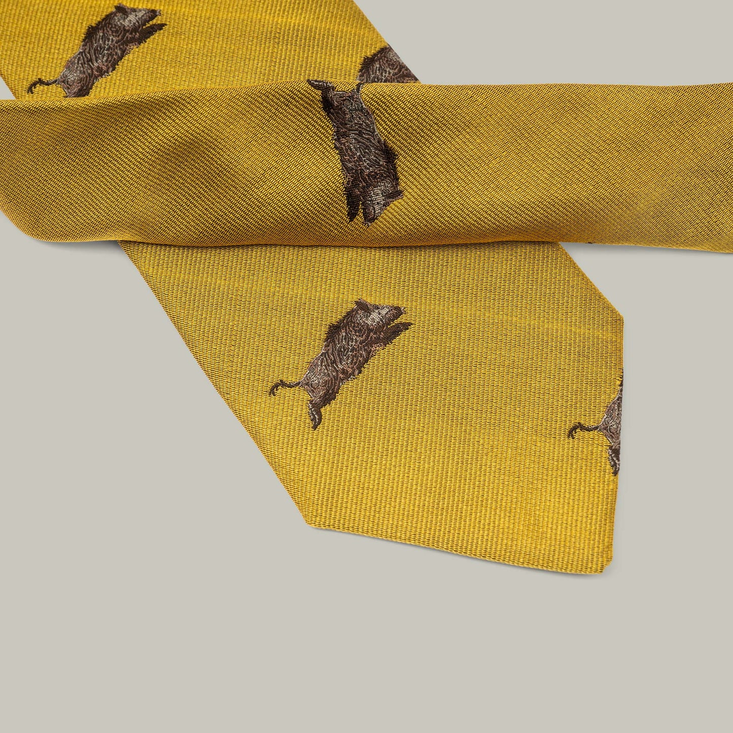 Harrow Silk Woven Tie - Running Boar [GOLD]
