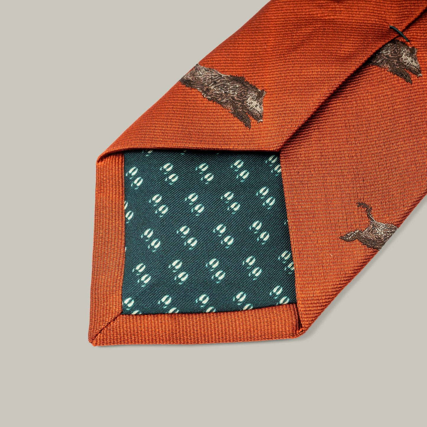 Harrow Silk Woven Tie - Running Boar [RUST]
