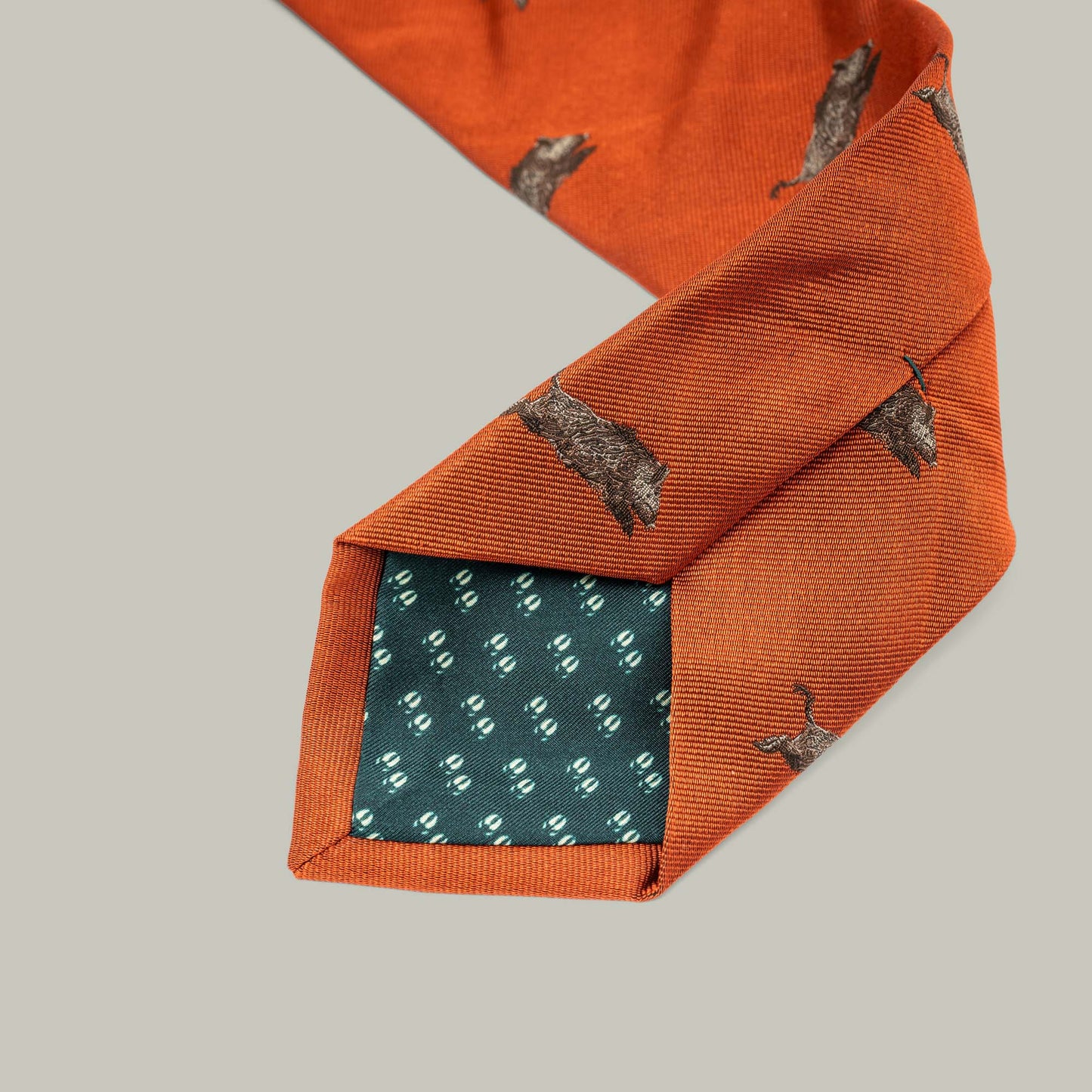 Harrow Silk Woven Tie - Running Boar [RUST]