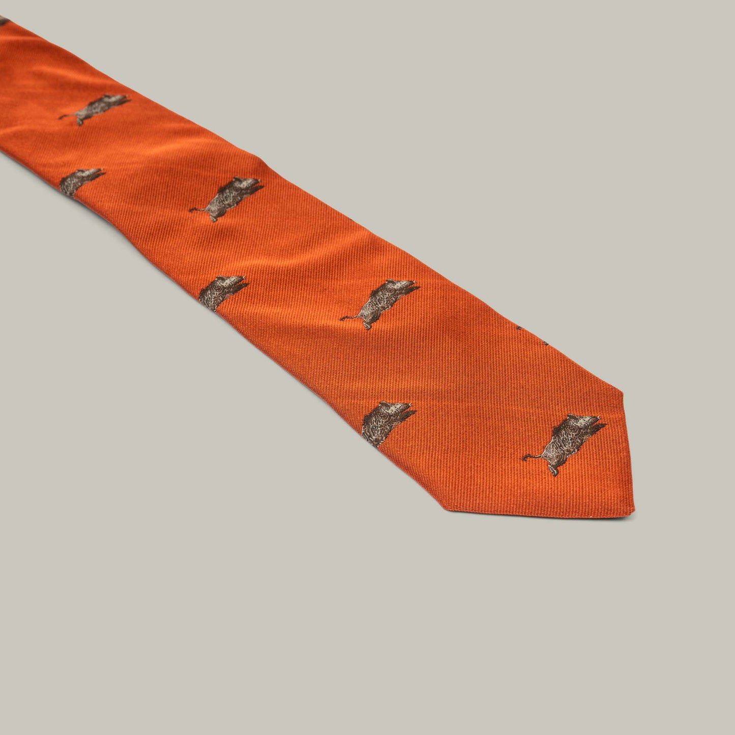 Harrow Silk Woven Tie - Running Boar [RUST]