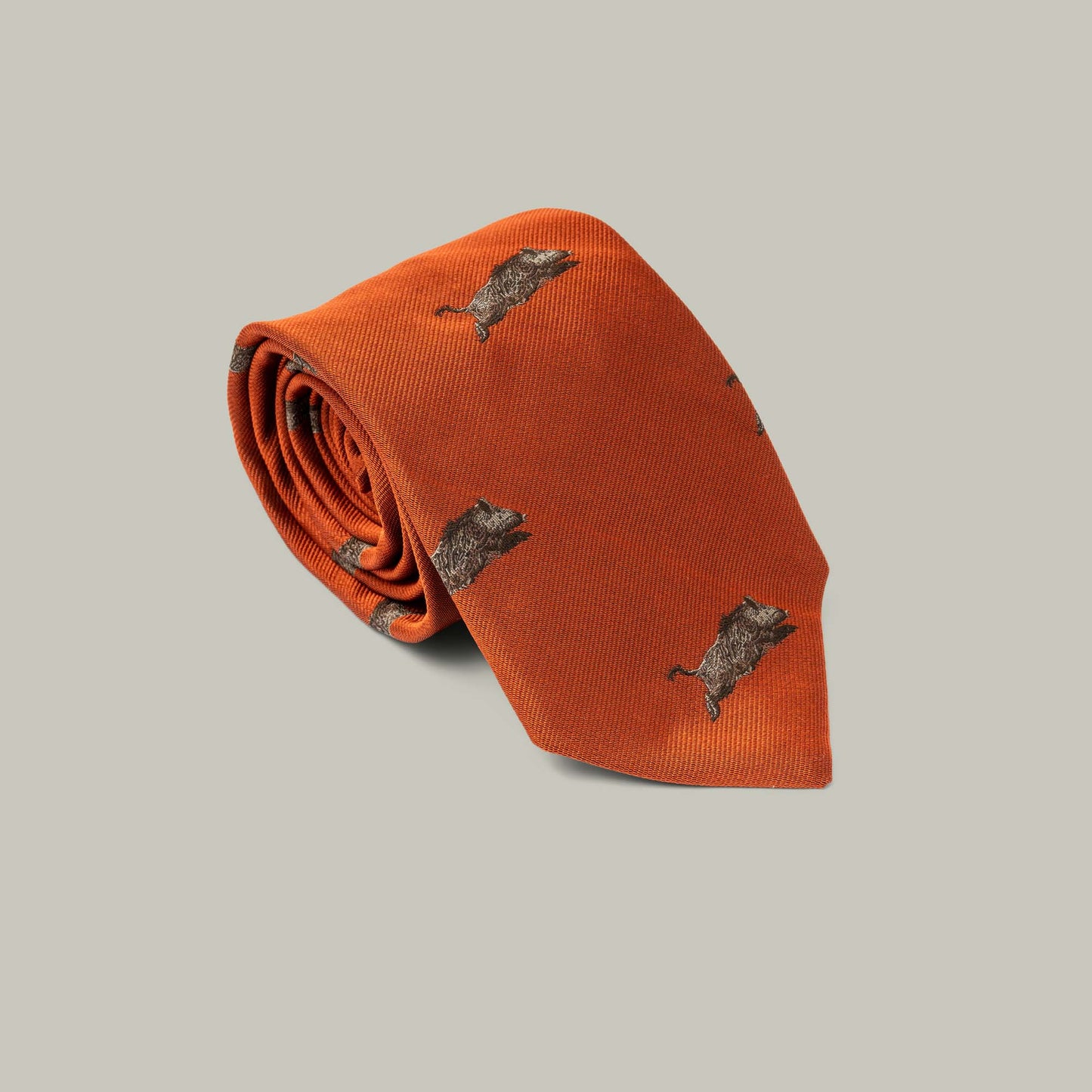 Harrow Silk Woven Tie - Running Boar [RUST]