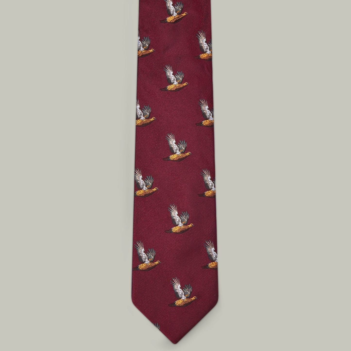 Harrow Silk Woven Tie - Flying Grouse [BERRY]