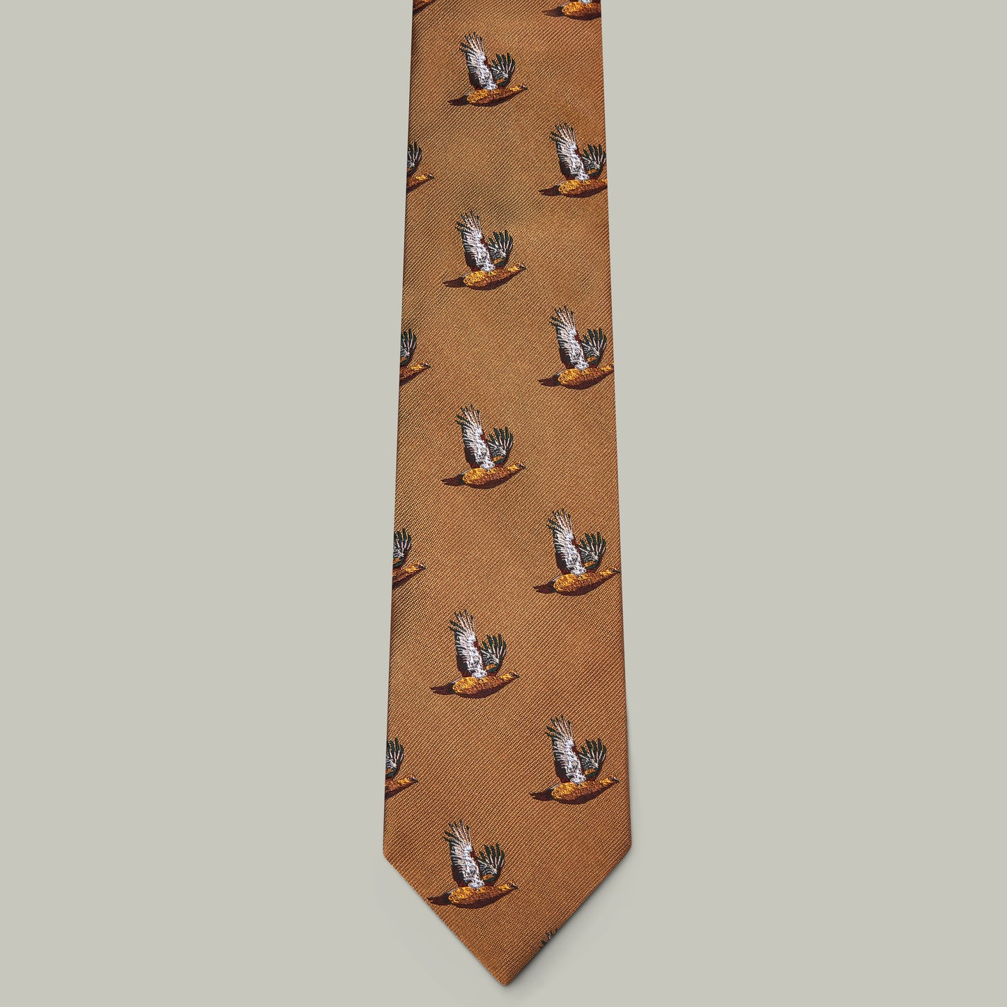 Harrow Silk Woven Tie - Flying Grouse [GOLD]