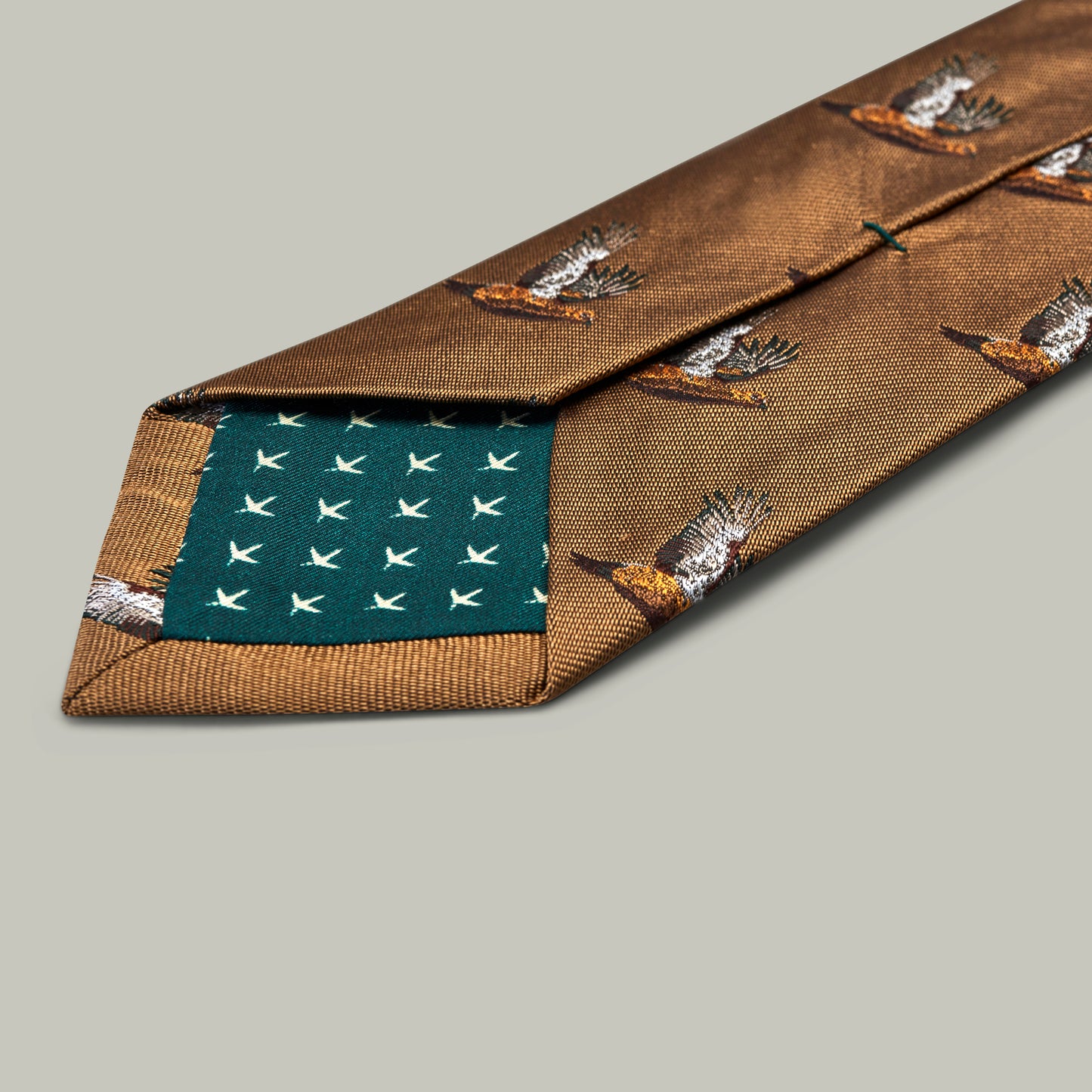 Harrow Silk Woven Tie - Flying Grouse [GOLD]