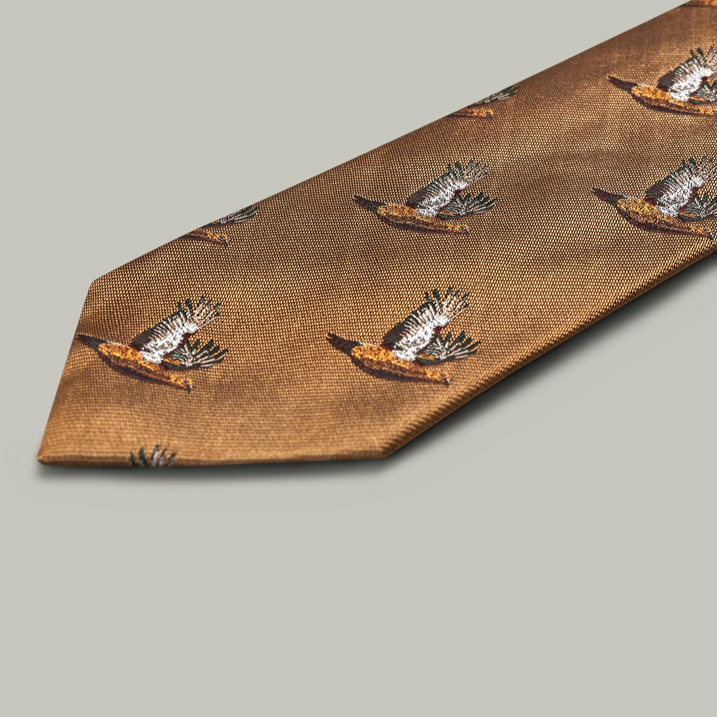 Harrow Silk Woven Tie - Flying Grouse [GOLD]
